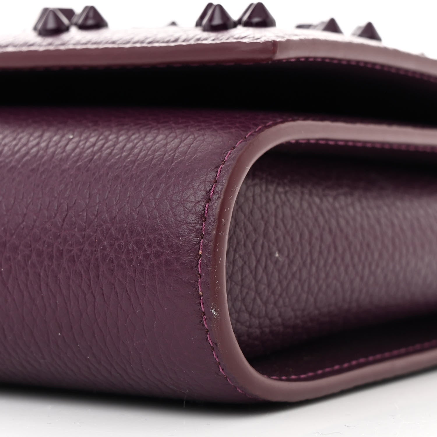 Christian Louboutin Calfskin Spikes Loubinthesky Paloma Clutch Merlot 9 of 10