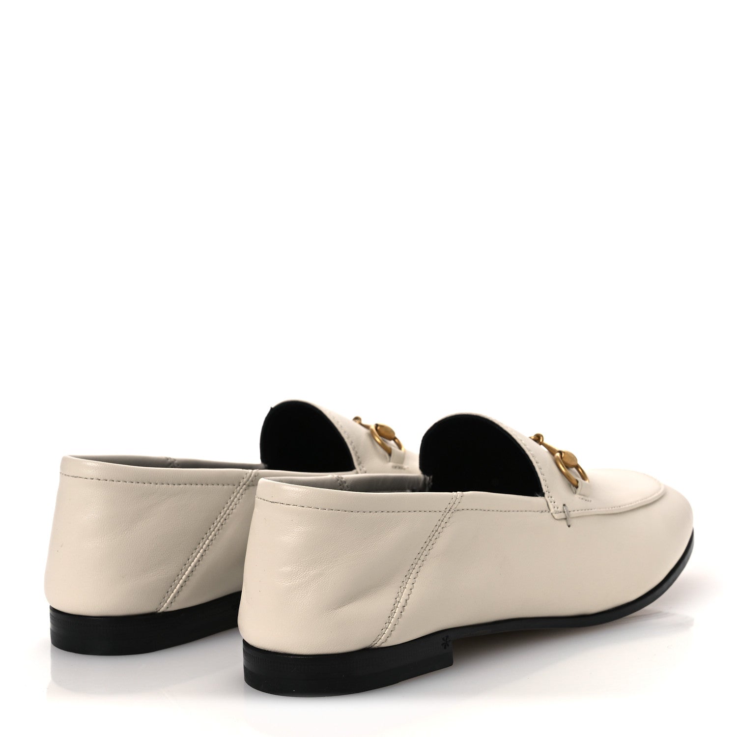 Gucci Lambskin Womens Brixton Horsebit Loafers 38.5 Mystic White 5 of 13