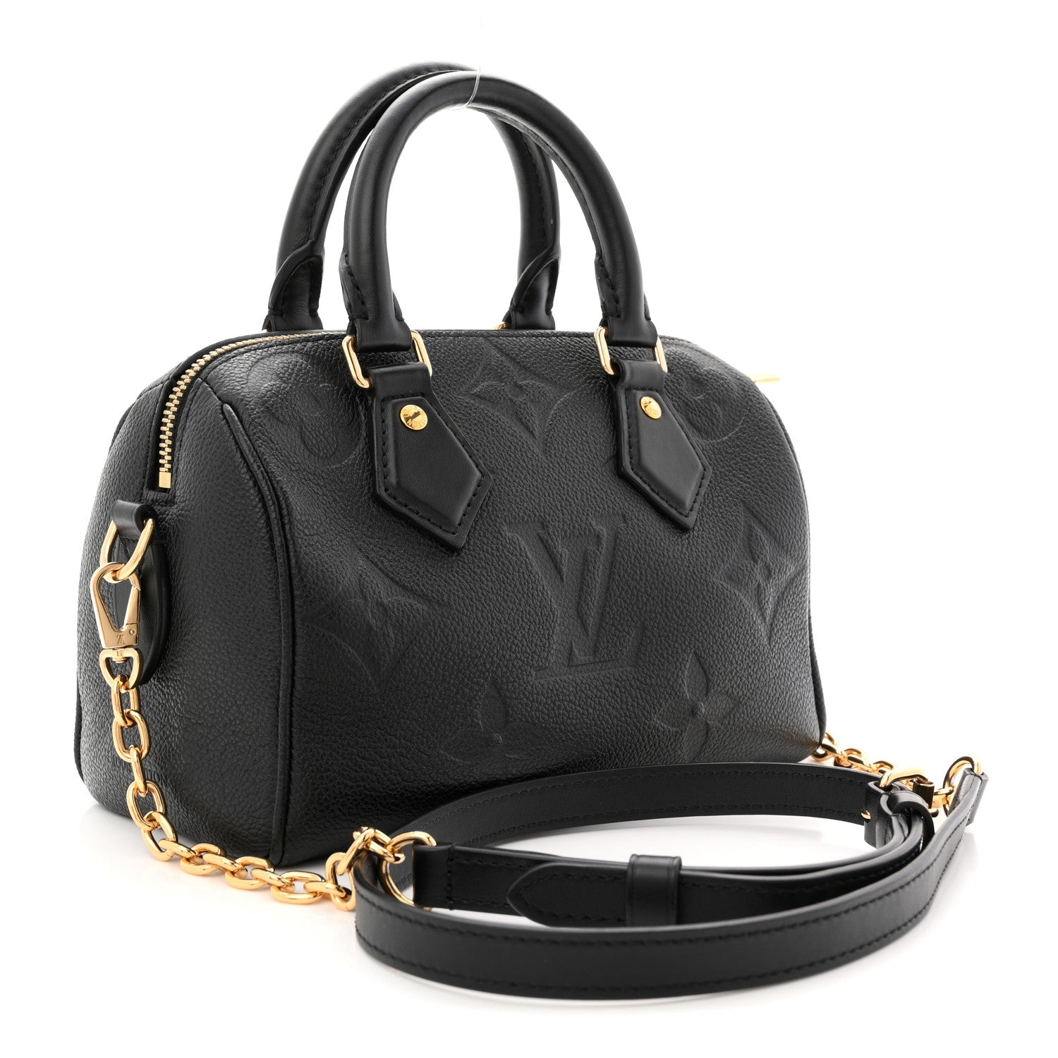 Louis Vuitton Empreinte Monogram Giant Speedy Bandouliere 20 Black 3 of 11
