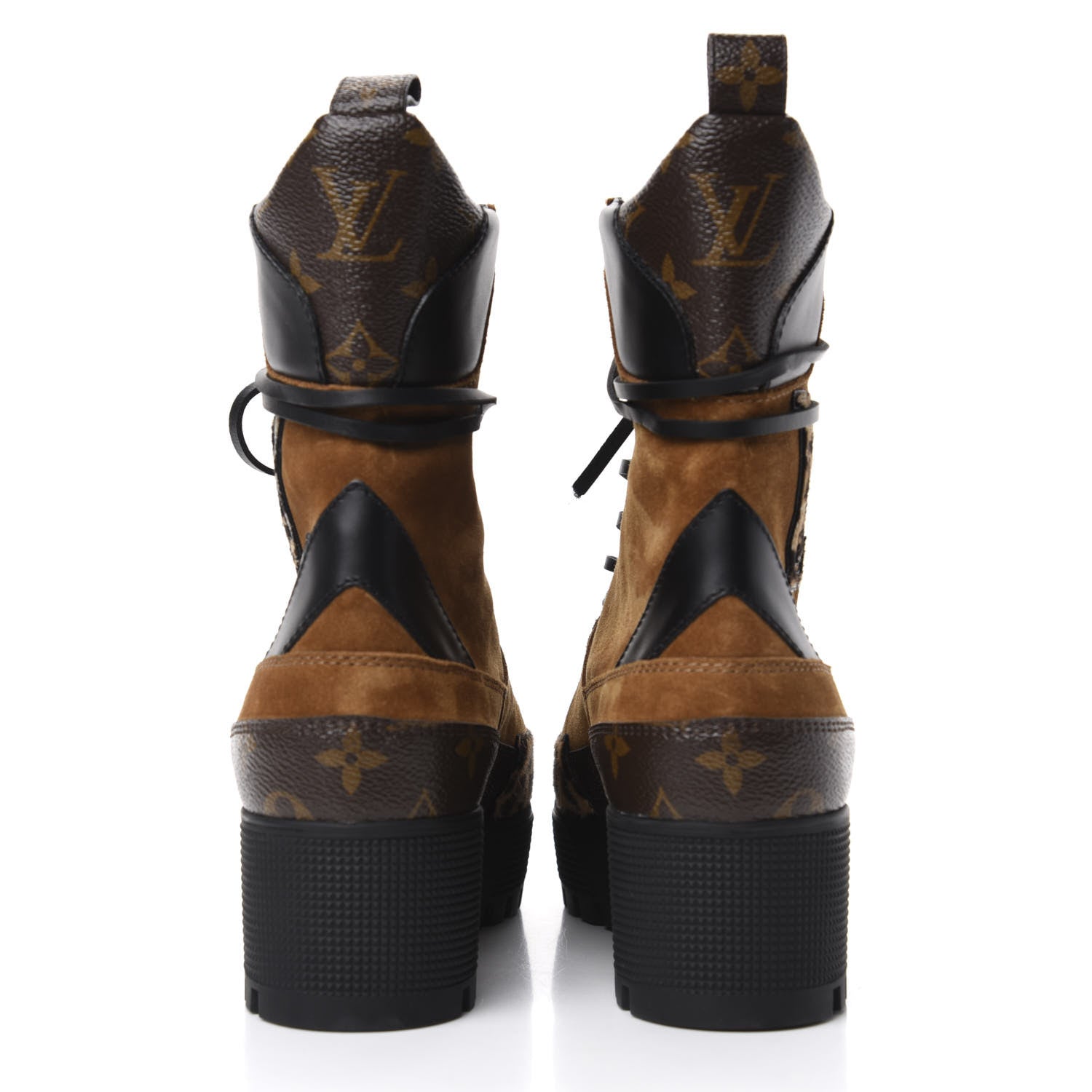 Louis Vuitton Suede Calfskin Monogram Laureate Platform Desert Boots 38 Cognac 7 of 10