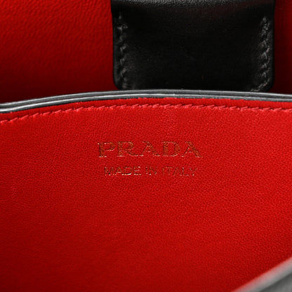 Prada Saffiano Cuir Medium Panier Bucket Bag Black Fuoco 6 of 9