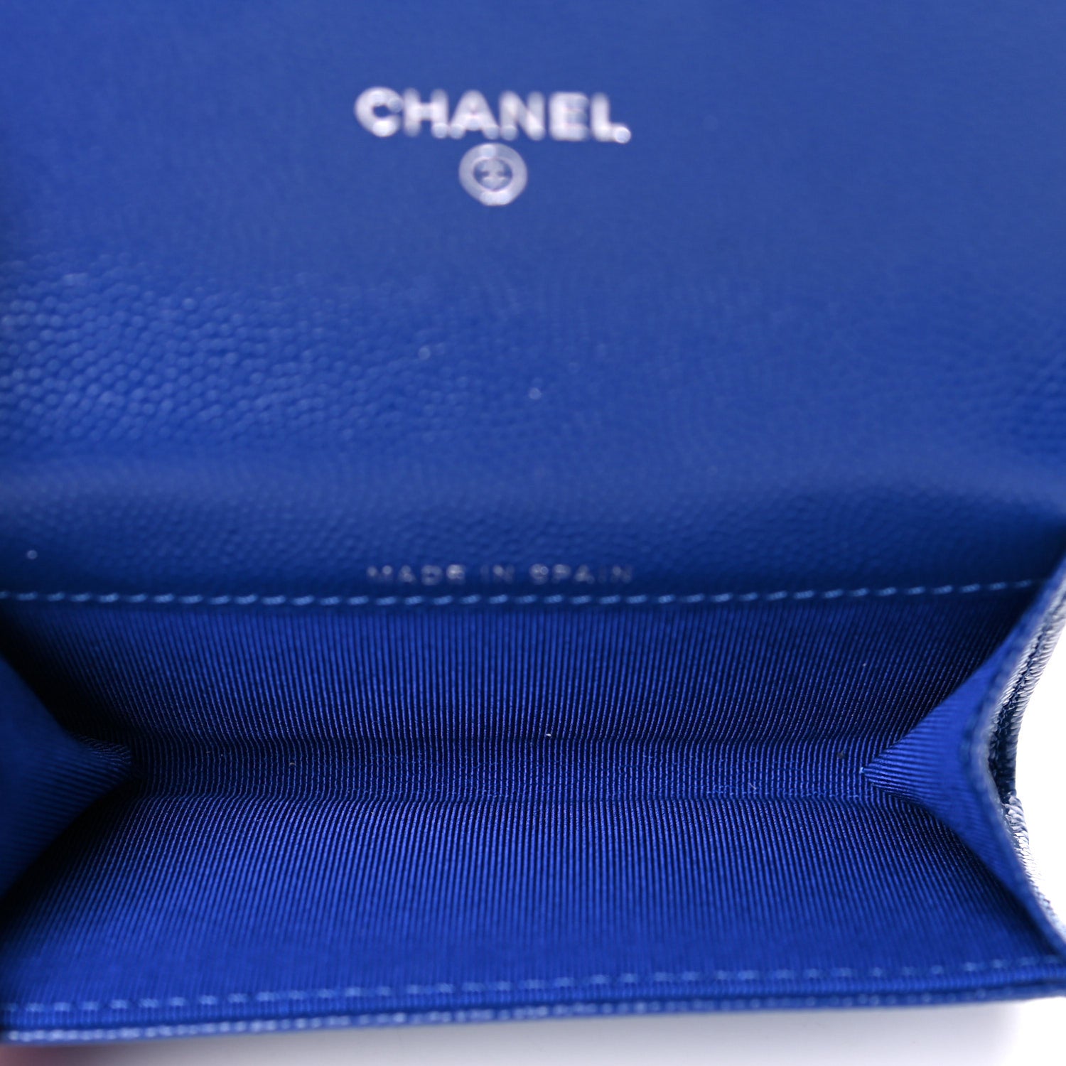 Chanel Caviar Quilted Flap Card Holder Wallet Blue 5 of 9