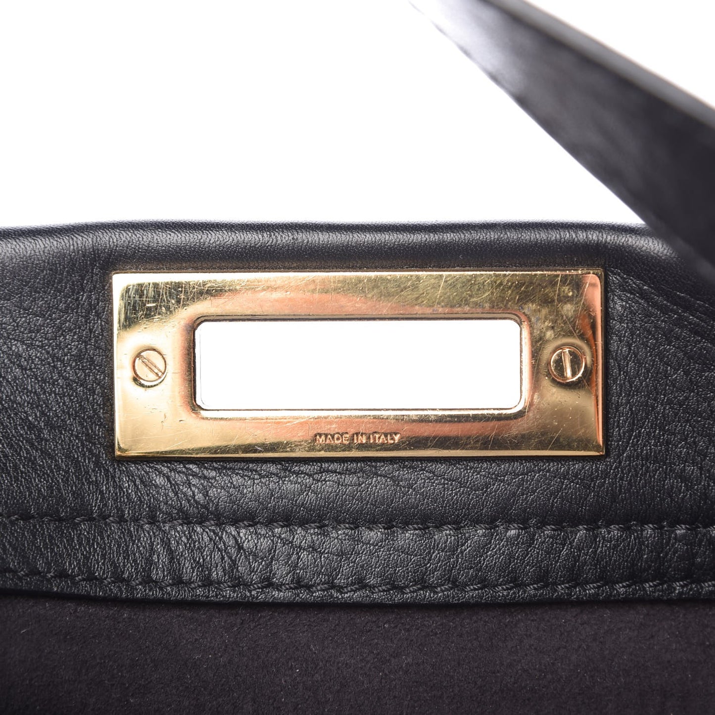 Vitello Seta Shiny Nappa Medium Peekaboo Iconic Satchel Black