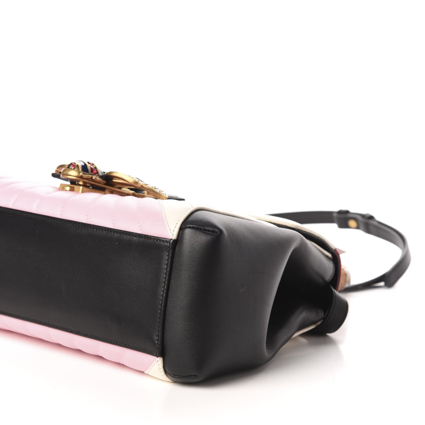 Calfskin Bamboo Trapuntata Queen Margaret Top Handle Bag Blue Agata Hibiscus Red Mystic White Sugar Pink