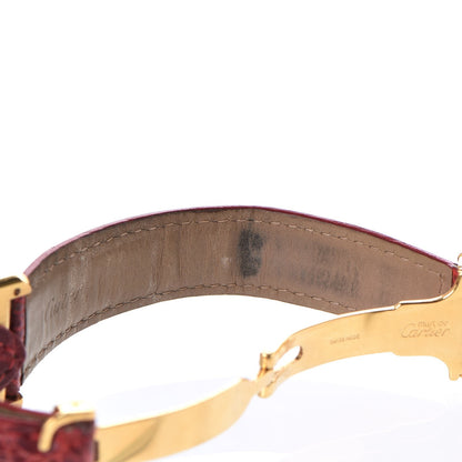 Cartier Sterling Silver Vermeil Alligator 23mm Must de Cartier Tank Quartz Watch Red 7 of 9