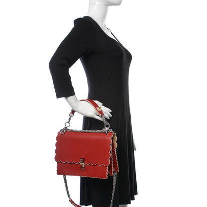 Fendi Vitello Liberty Scalloped Studded Kan I Shoulder Bag Fragola 3 of 11