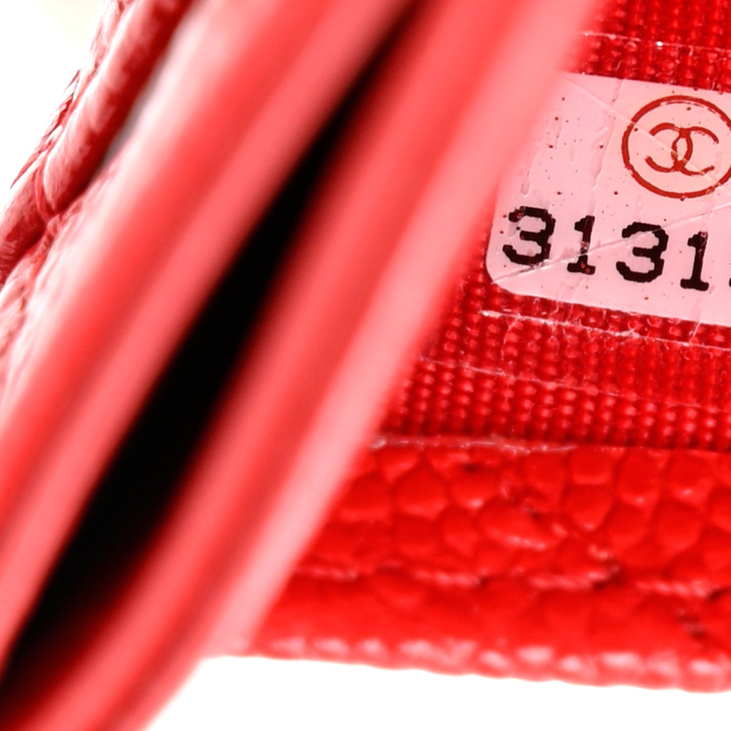 Caviar Quilted Card Holder Red