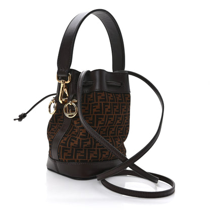 Fendi Suede Vitello King F is Fendi Micro FF Mini Mon Tresor Bucket Bag Sigaro Marrone Ebano 3 of 13
