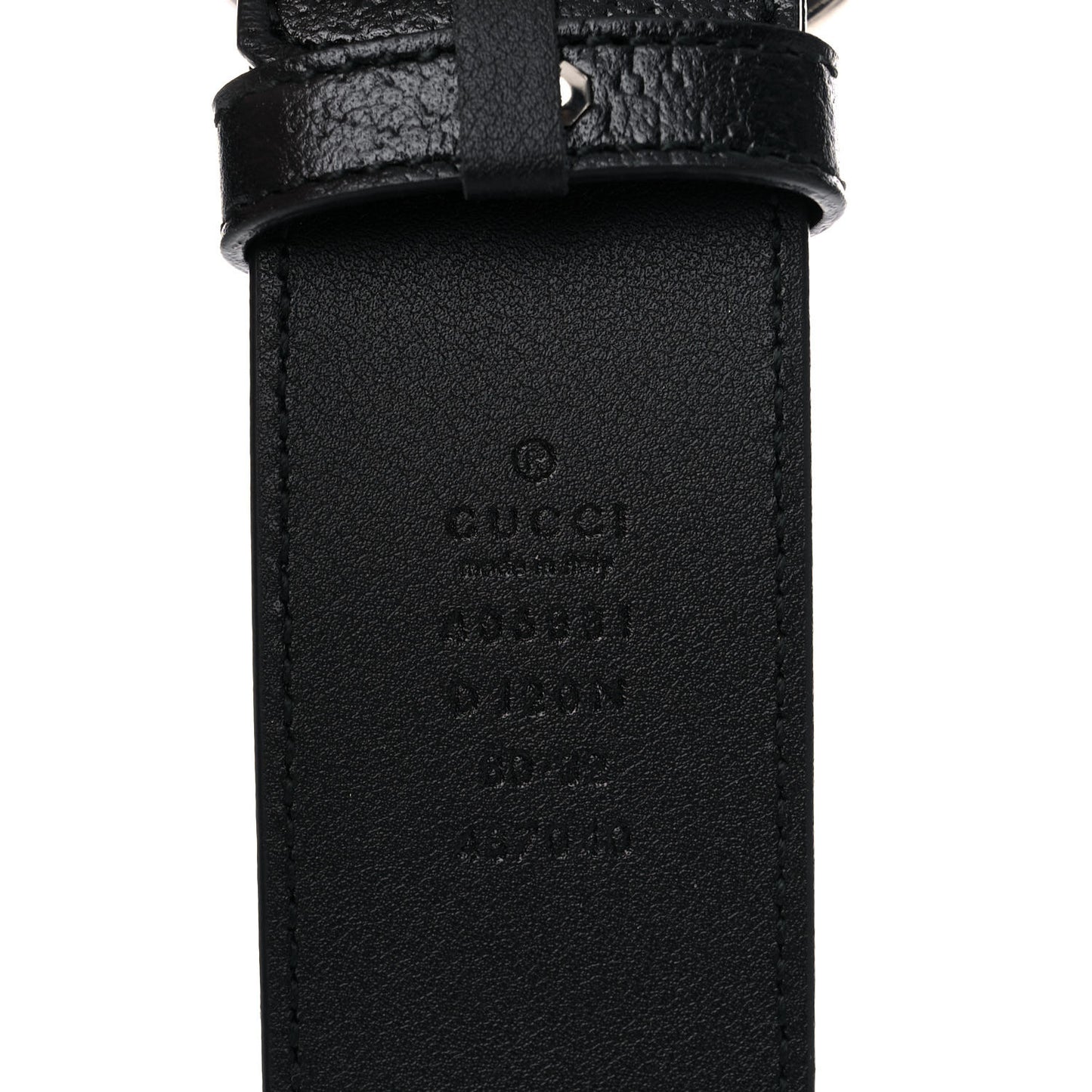 Textured Dollar Calfskin Nickel Double G 40mm Belt 80 32 Black