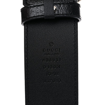 Gucci Textured Dollar Calfskin Nickel Double G 40mm Belt 80 32 Black 3 of 4