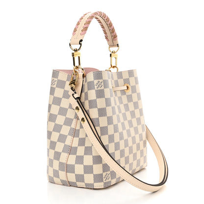 Louis Vuitton Damier Azur Braided Neonoe BB Pink 3 of 11