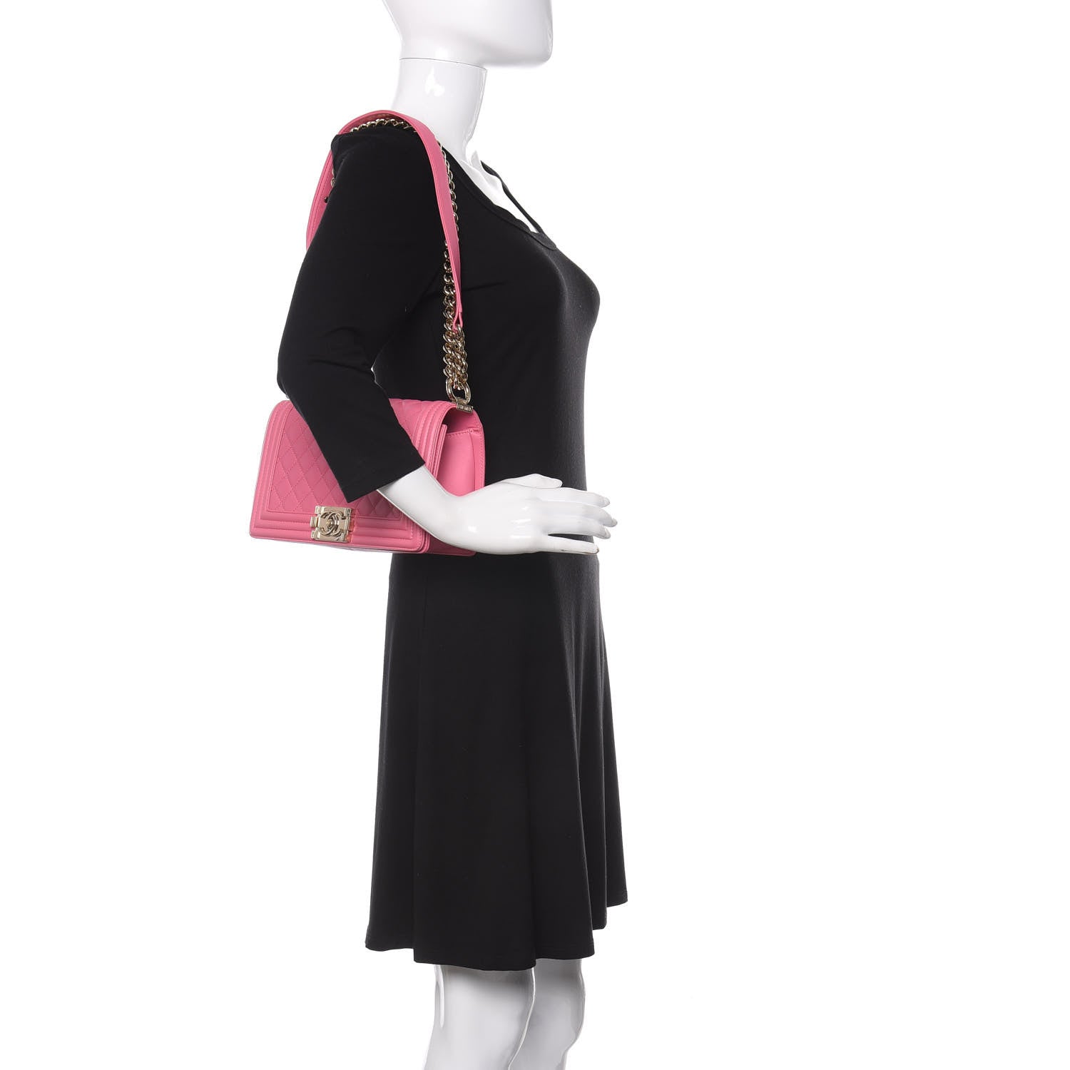 Chanel Lambskin Quilted Medium Boy Flap Pink 2 of 10