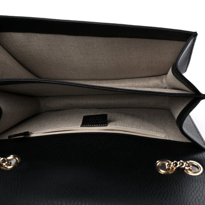 Gucci Dollar Calfskin Interlocking G Shoulder Bag Black 5 of 9