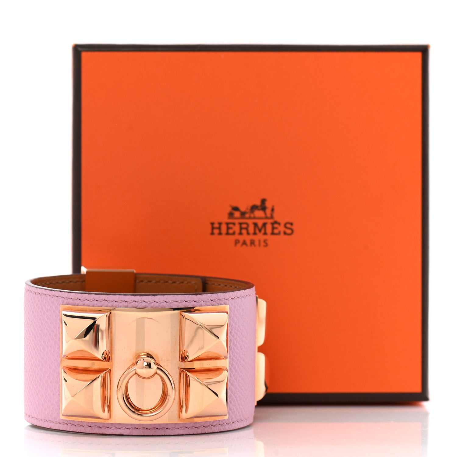 Hermes Epsom Collier de Chien CDC Bracelet T2 Mauve Sylvestre 7 of 7