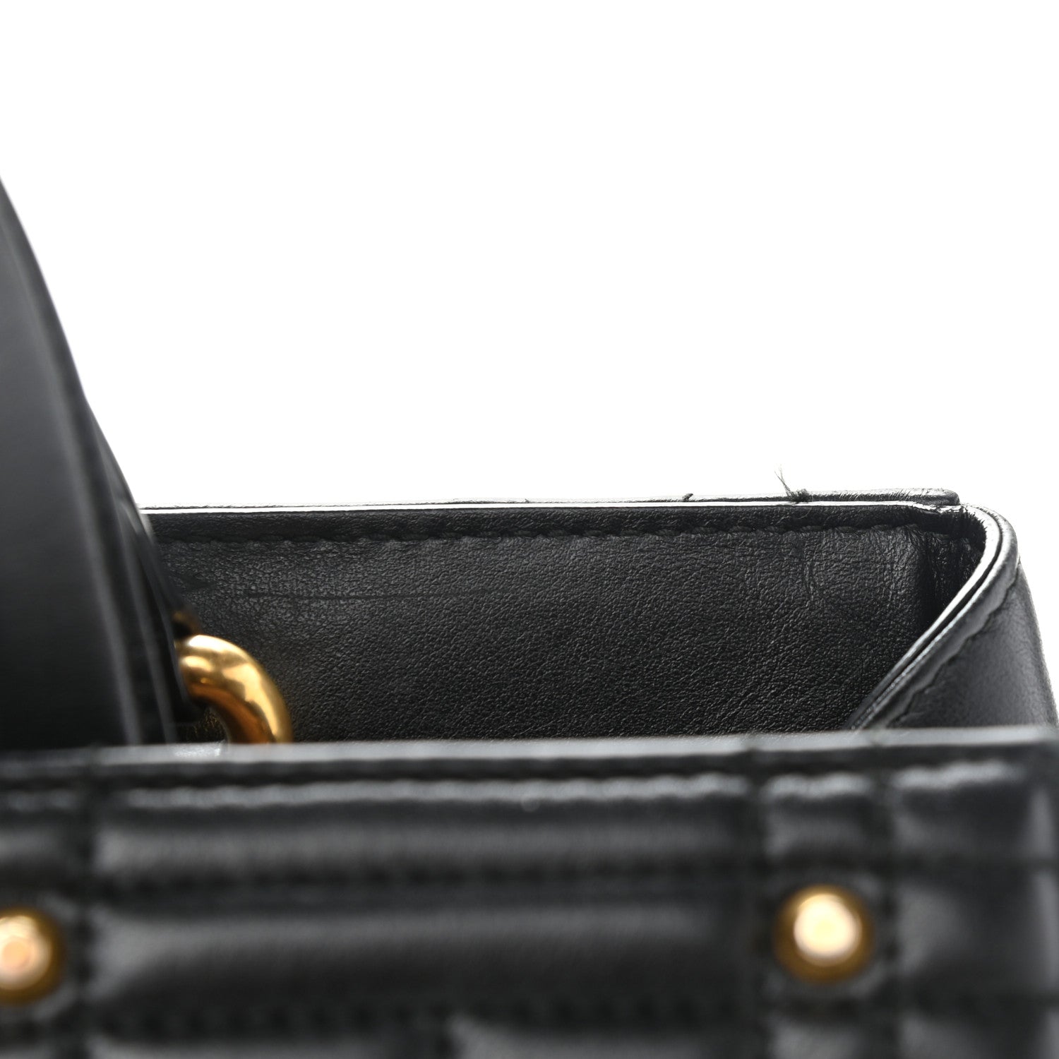 Gucci Calfskin Matelasse Studded Medium GG Marmont Tote Black 19 of 21