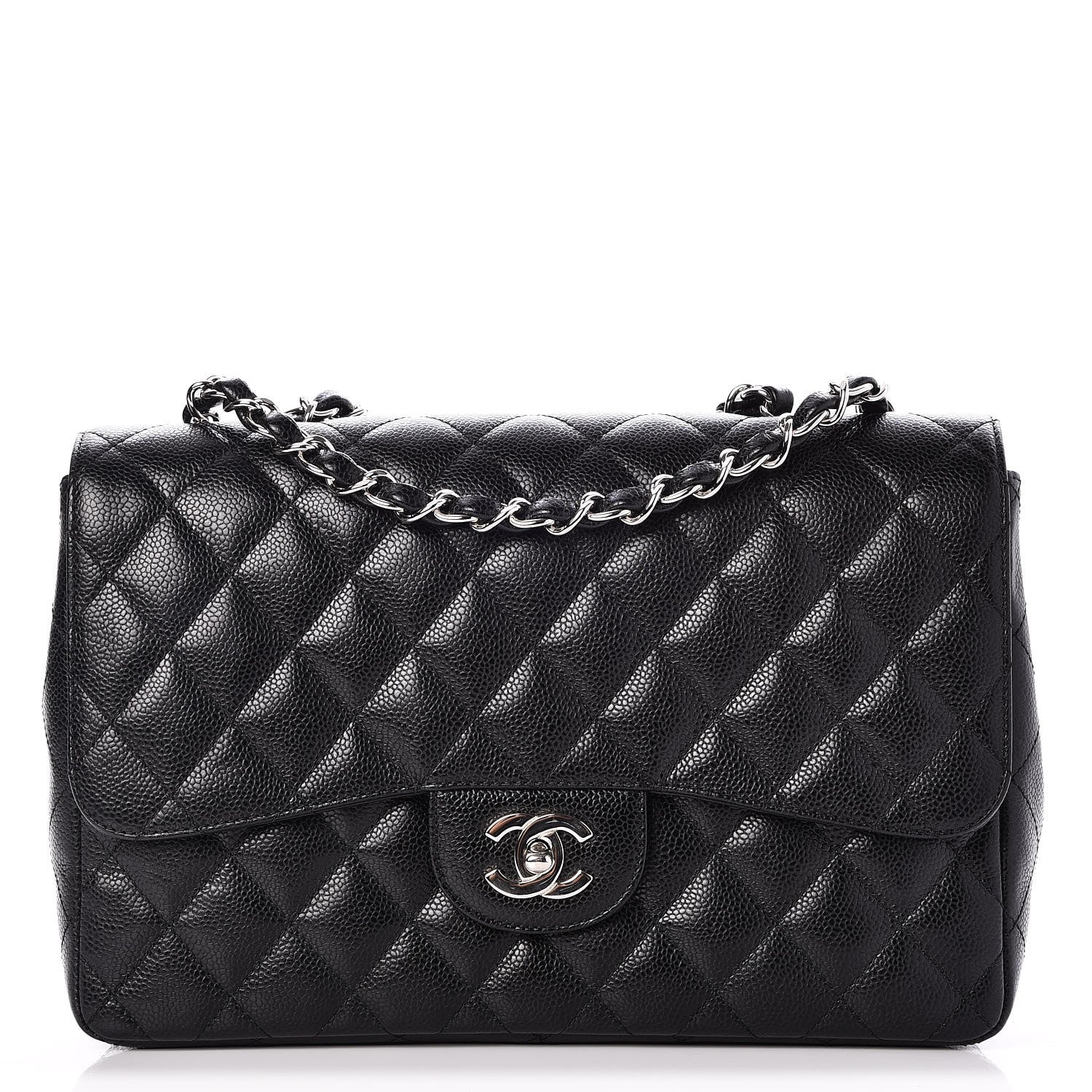 Chanel Caviar Quilted Jumbo Single Flap Black 1 of 9