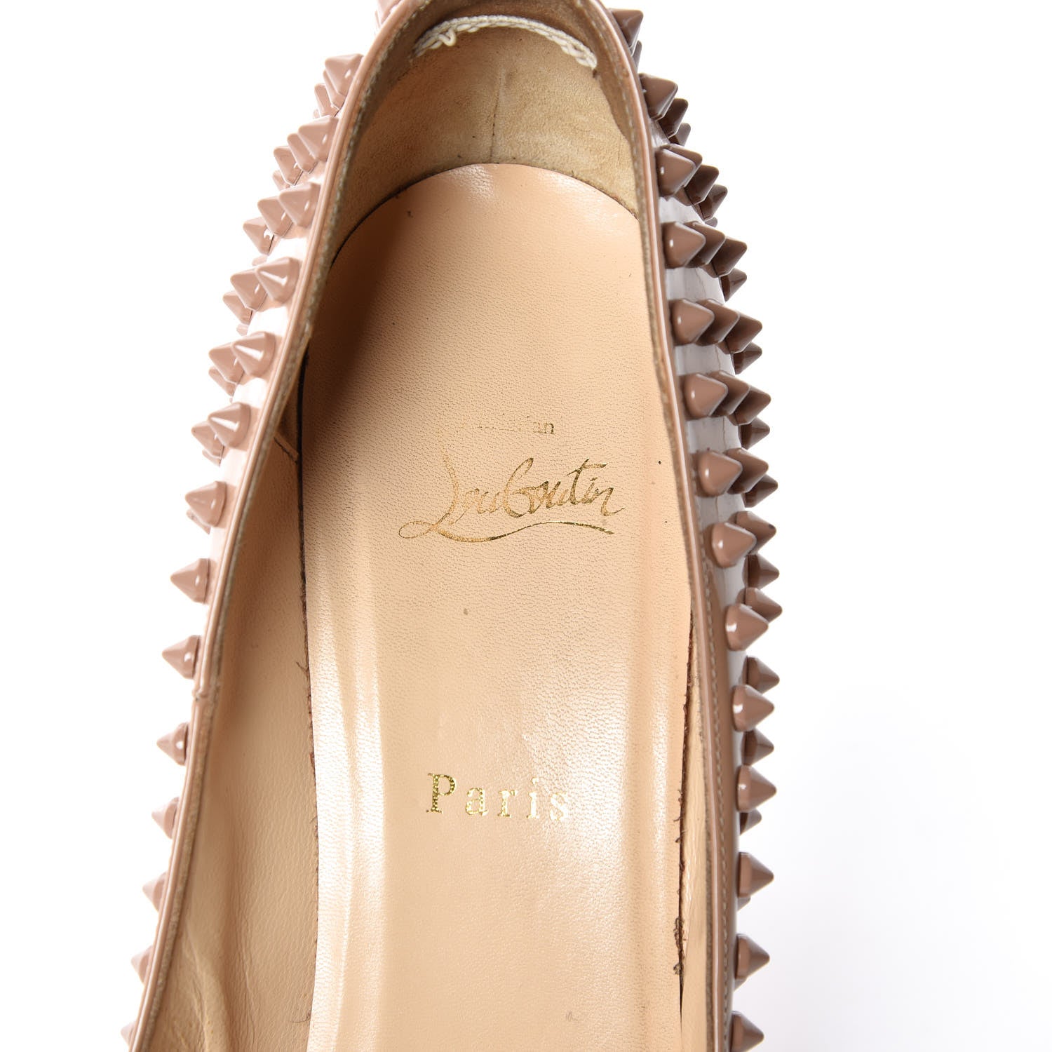 Christian Louboutin Patent Pigalle Spikes 120 Pumps 41.5 Nude 9 of 18