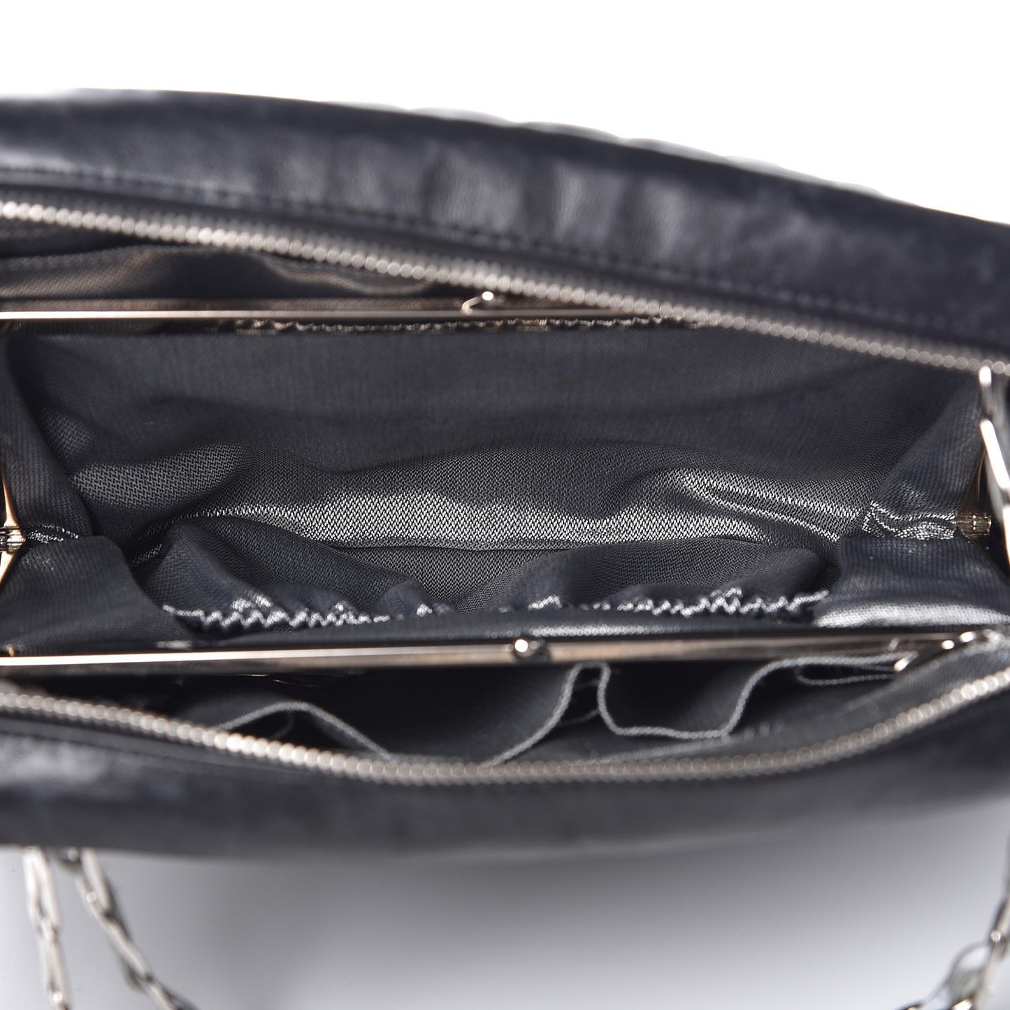 Lambskin Vertical Quilted Mademoiselle Small Camera Case Black
