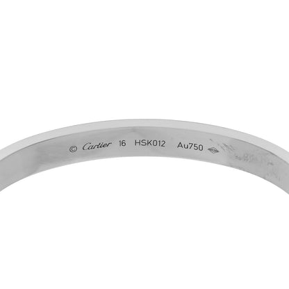 Cartier 18K White Gold LOVE Bracelet 16 6 of 8