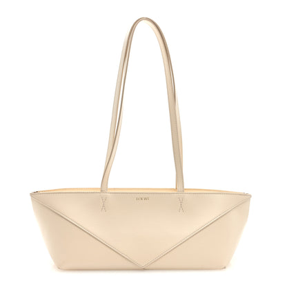 Loewe Shiny Calfskin Mini Cropped Puzzle Fold Tote White 1 of 10