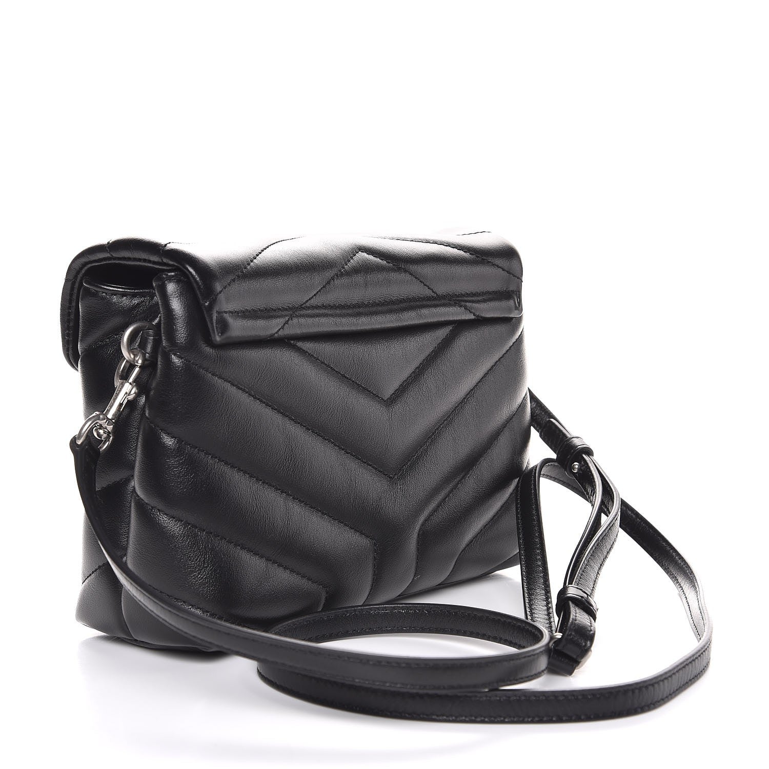 Saint Laurent Calfskin Y Quilted Monogram Toy Loulou Crossbody Bag Black 3 of 9