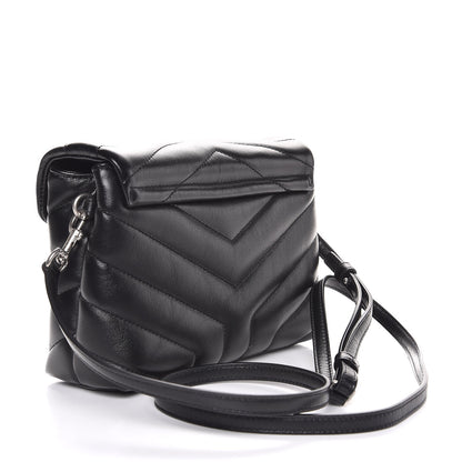 Saint Laurent Calfskin Y Quilted Monogram Toy Loulou Crossbody Bag Black 3 of 9