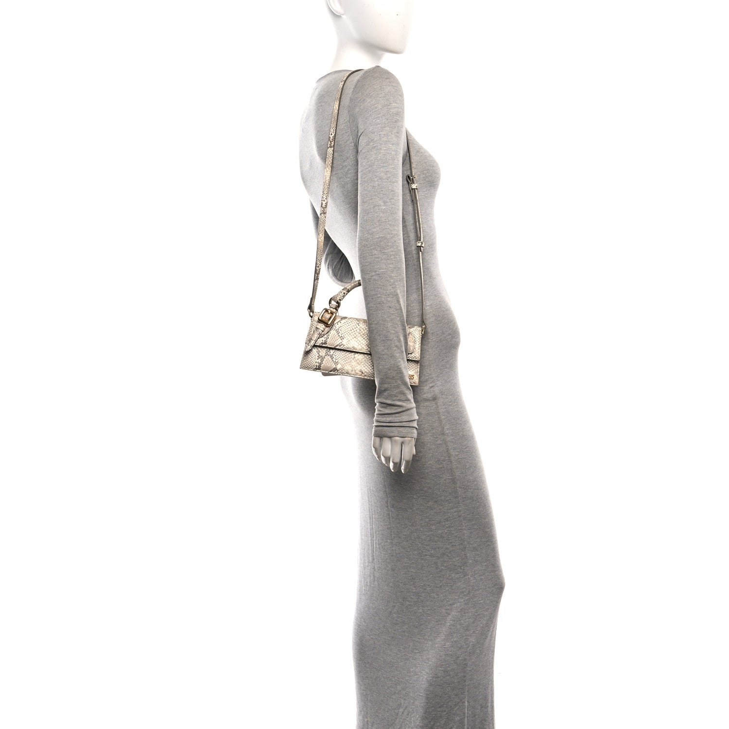 Jacquemus Snakeskin Le Chiquito Boucle Long Beige 2 of 11
