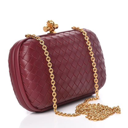 Bottega Veneta Nappa Intrecciato Chain Knot Clutch Bordeaux 3 of 9