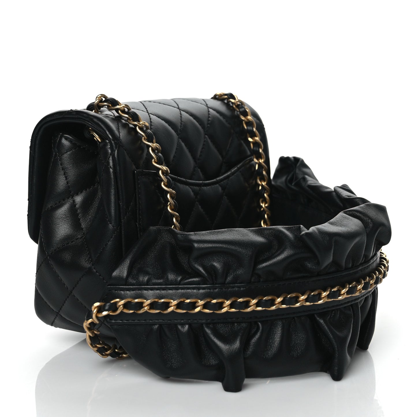 Lambskin Quilted Mini Romance Square Flap Black