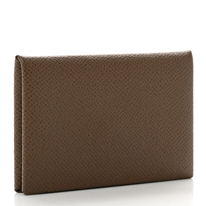 Hermes Epsom Calvi Card Case Etoupe 2 of 6