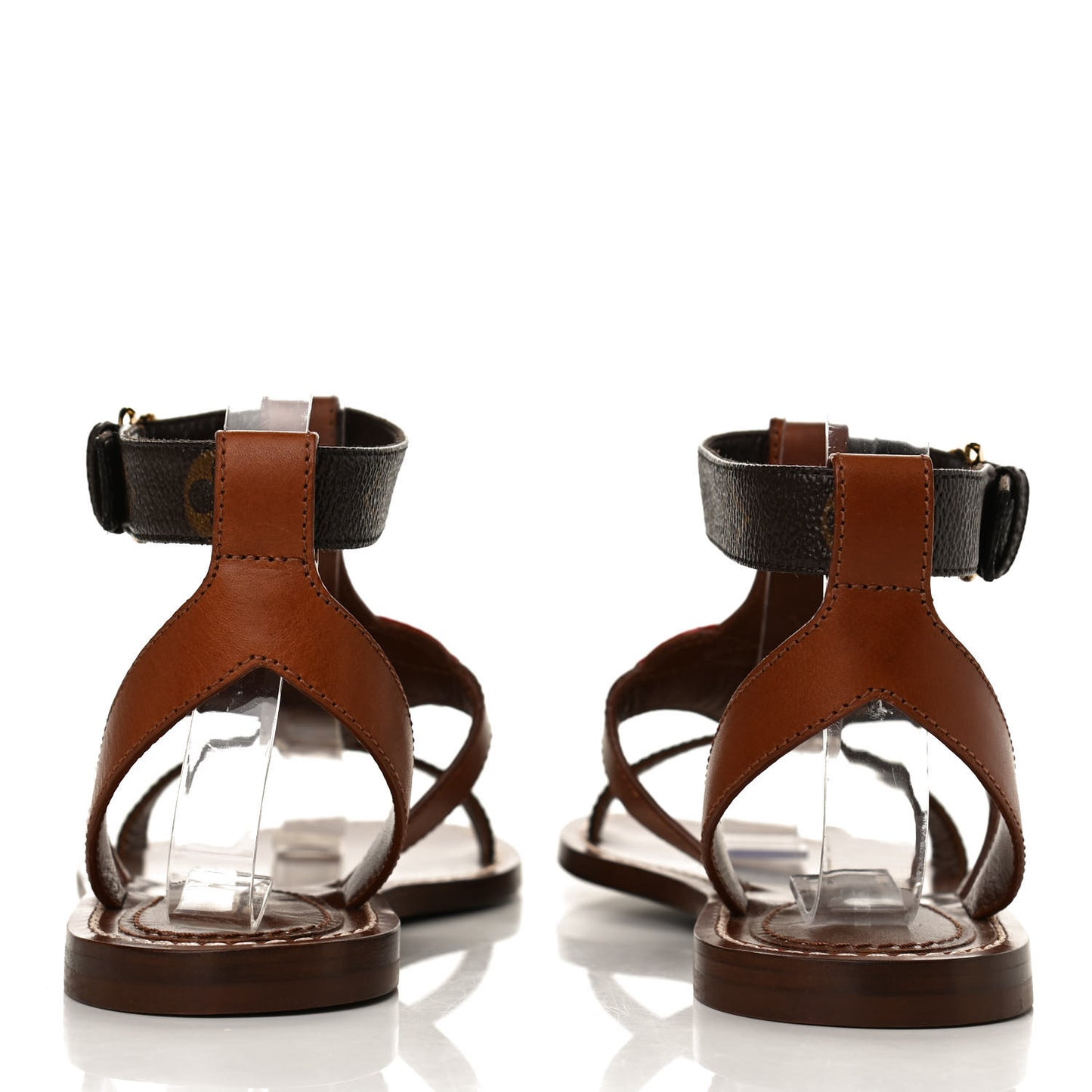 Calfskin Game On Playful Flat Sandals 37.5 Brown