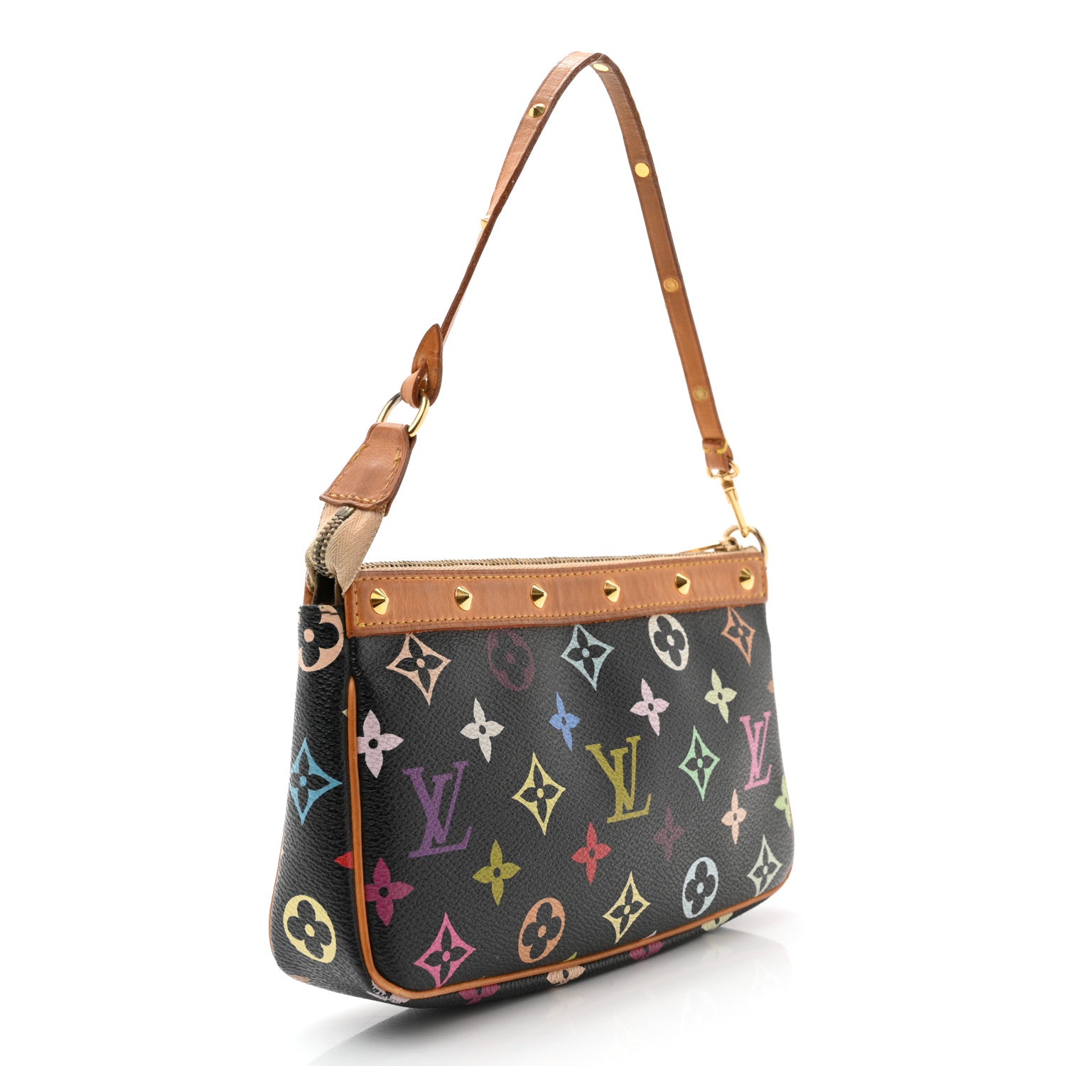 Louis Vuitton Monogram Multicolor Pochette Accessories Black 3 of 13