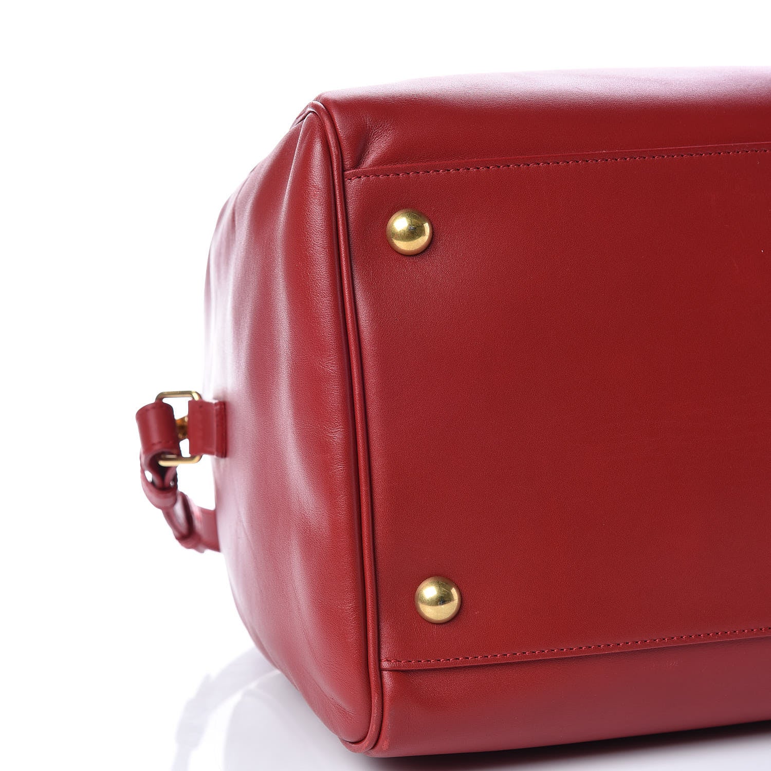 Saint Laurent Calfskin Classic Duffle 12 Red 8 of 14