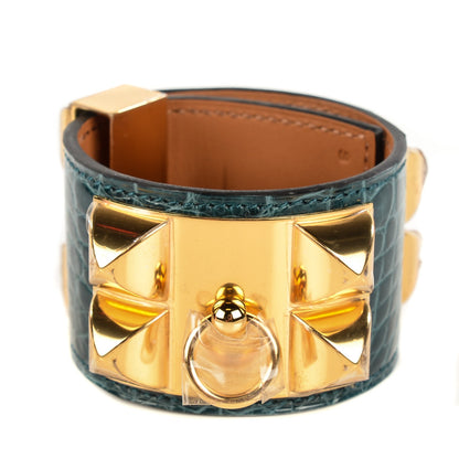 Hermes Shiny Alligator Collier de Chien CDC Bracelet S Colvert 1 of 8