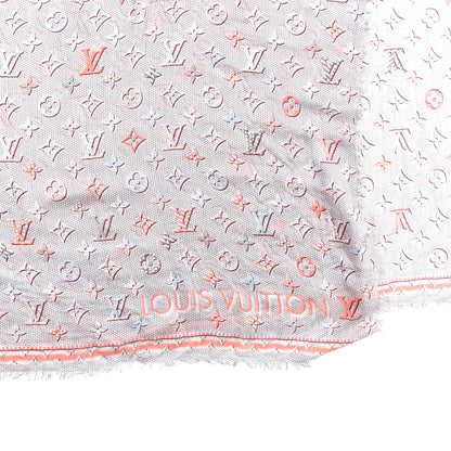 Louis Vuitton Silk Monogram Pop Shine Shawl Gray 4 of 4