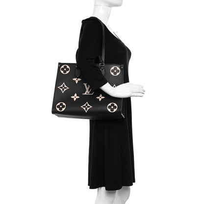 Louis Vuitton LOUIS VUITTON Empreinte Monogram Giant Onthego MM Black Beige 2 of 11
