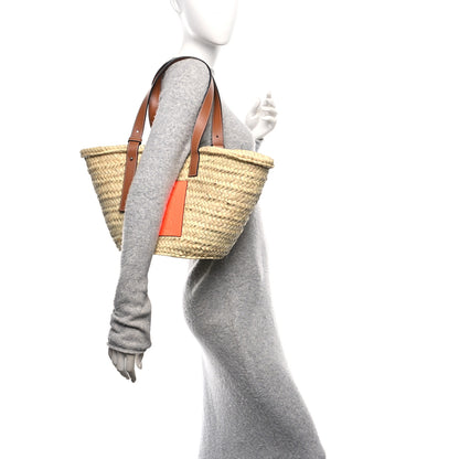 Loewe Raffia Basket Tote Bag Natural Tan Orange 2 of 11