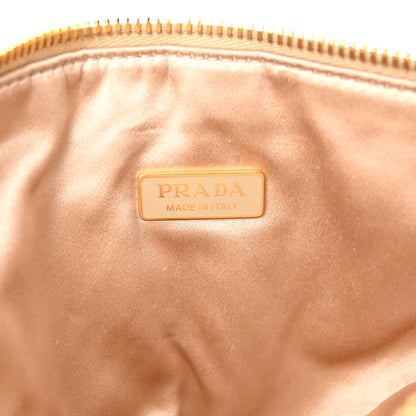 Prada Satin Crystal Triangle Crossbody Pouch Platino 6 of 10