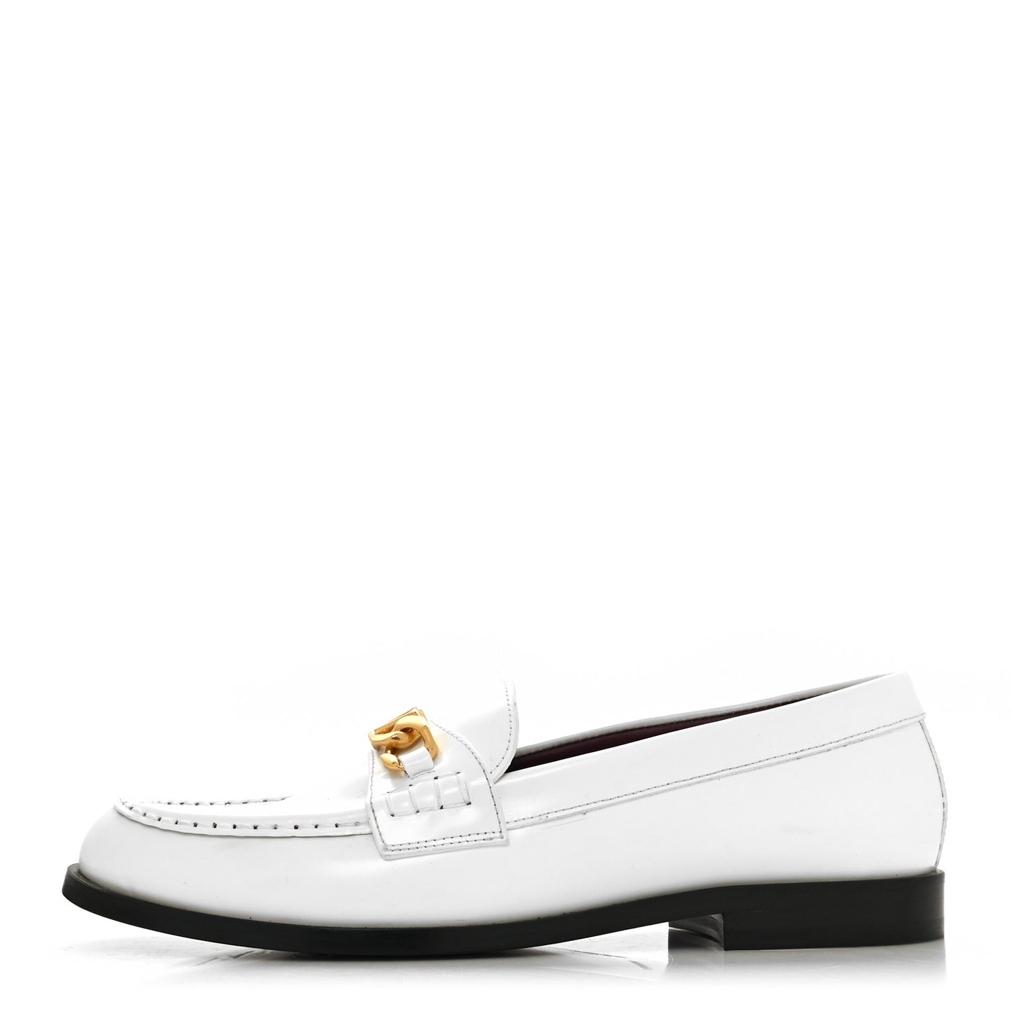 Calfskin VLogo Chain Loafers 39 White