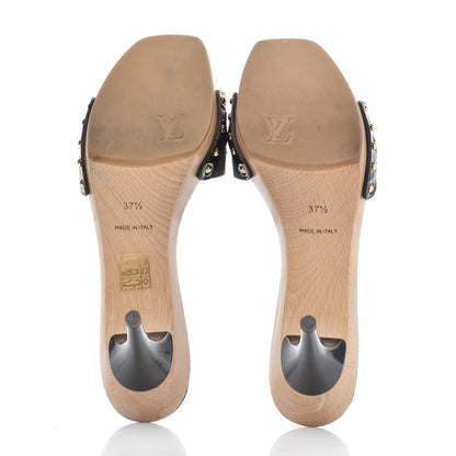 Louis Vuitton Monogram Idylle Patent Bow Mules 37.5 Fusain 5 of 14