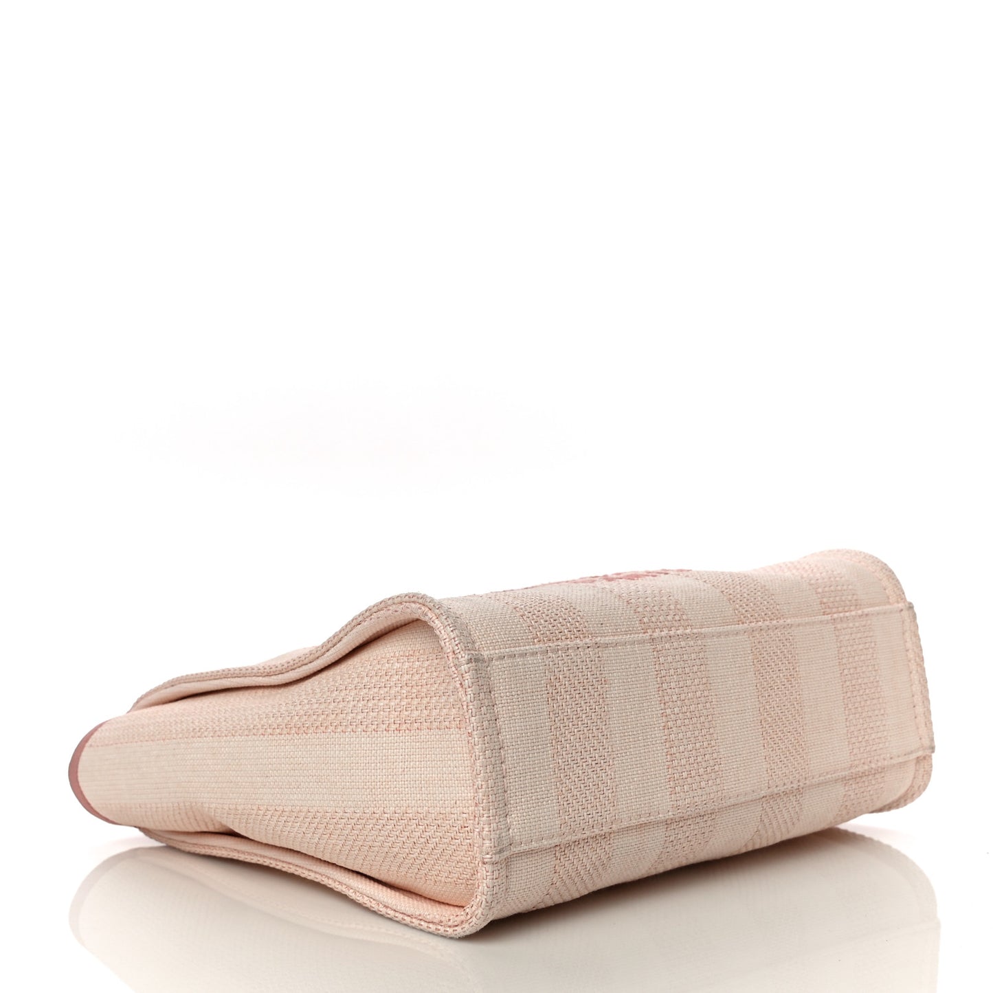 Mixed Fibers Calfskin Striped Mini Deauville Tote Pink