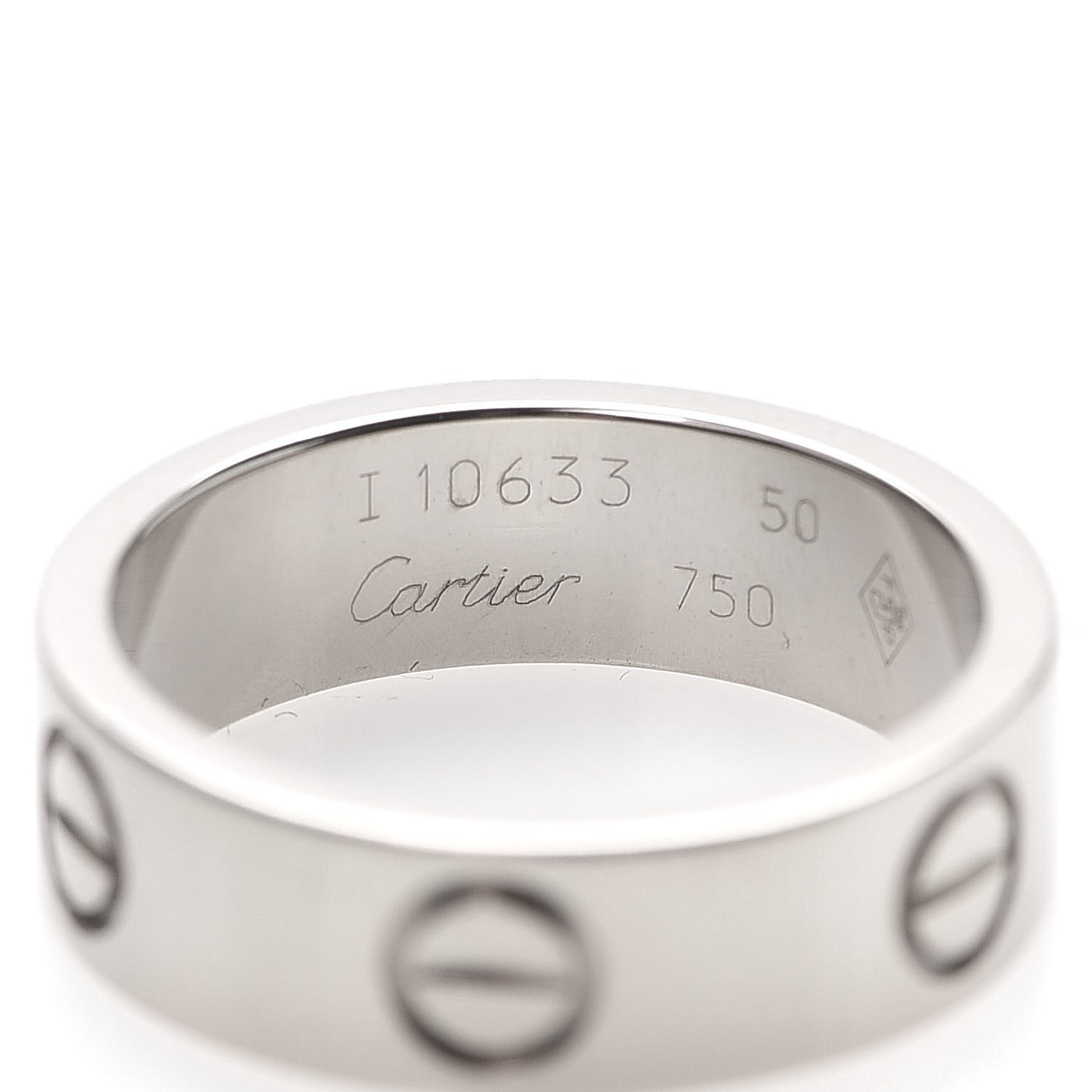 18K White Gold 5.5mm LOVE Ring 50 5.25