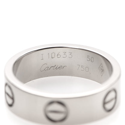Cartier 18K White Gold 5.5mm LOVE Ring 50 5.25 4 of 4