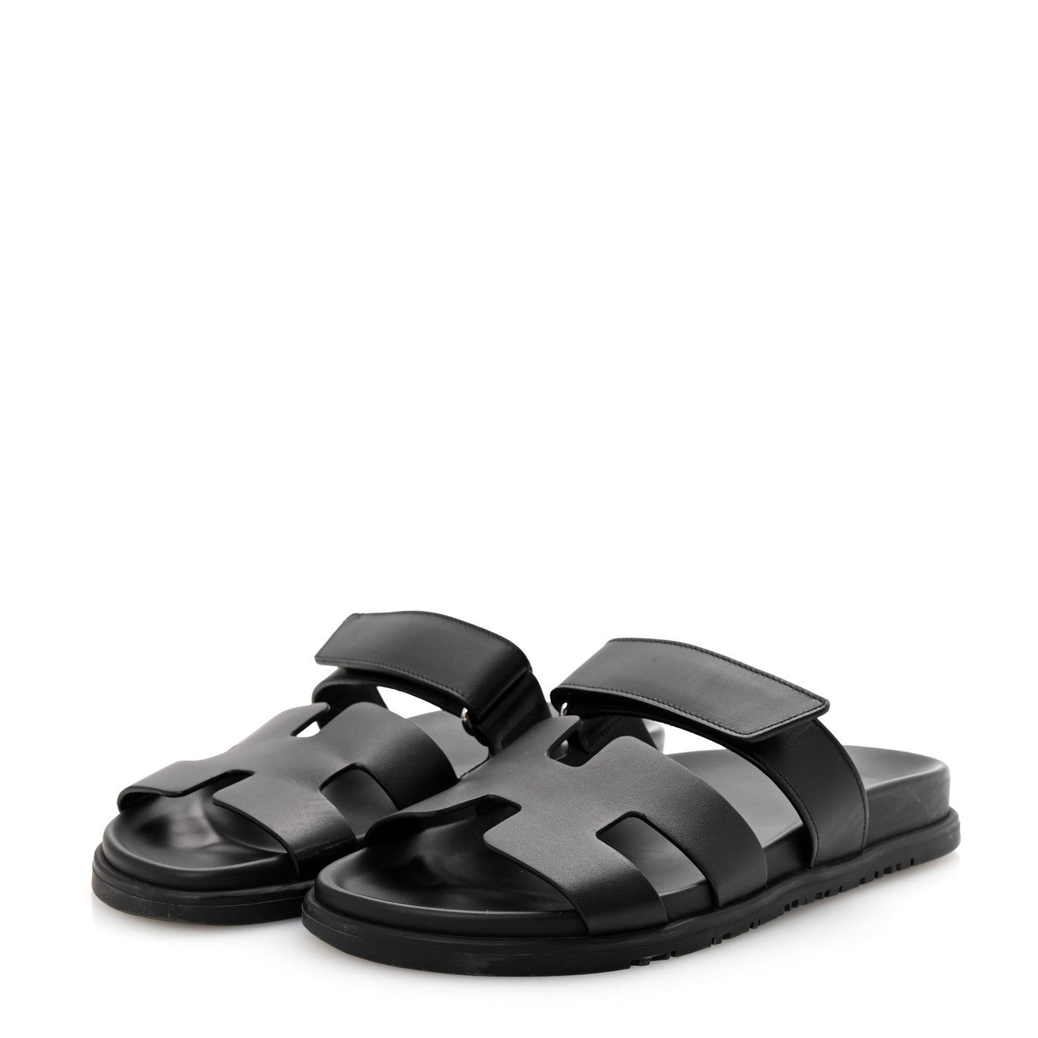 Hermes Calfskin Womens Chypre Sandals 38 Black 4 of 11
