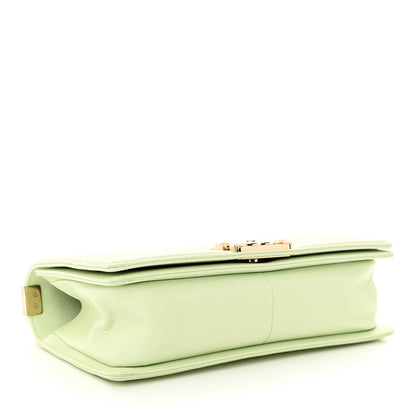 Chanel Caviar Chevron Quilted Medium Boy Flap Light Green 4 of 10
