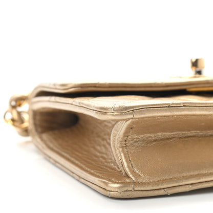 Chanel Metallic Lambskin Quilted Extra Mini Flap Gold 8 of 9