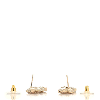 Chanel Crystal Sparkling Wheat CC Drop Earrings Gold 3 of 4