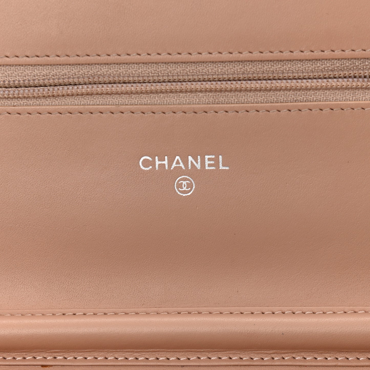 Caviar Timeless CC Wallet on Chain WOC Dark Beige