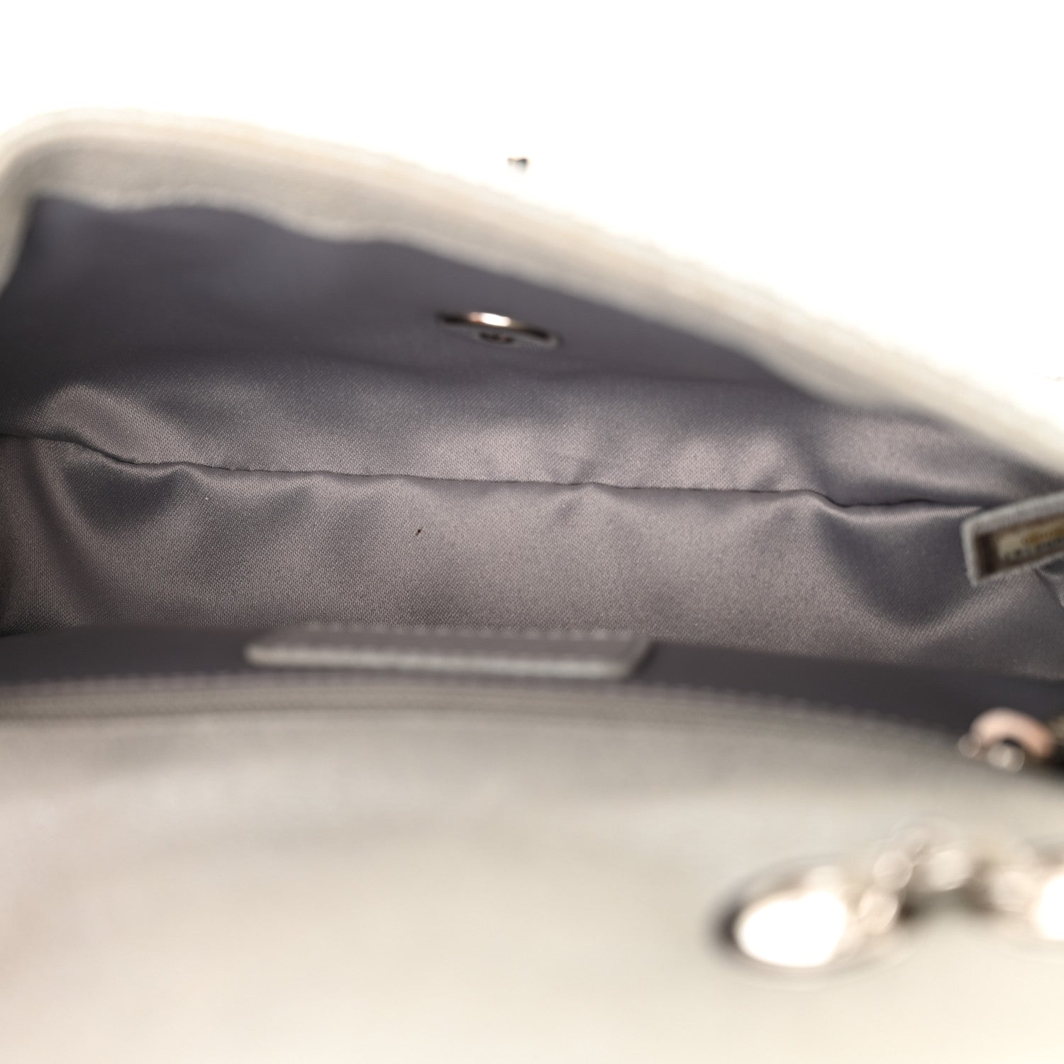 Chanel Suede Calfskin Crystal Mini Flap Grey 5 of 10