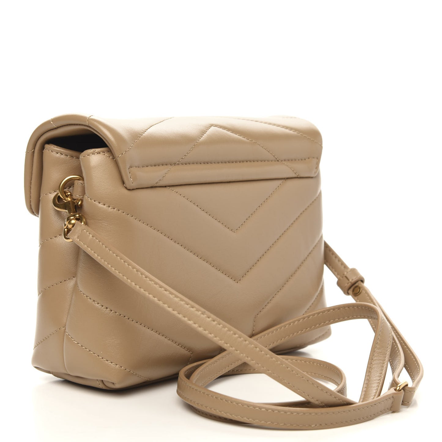 Calfskin Y Quilted Monogram Toy Loulou Crossbody Bag Dark Beige